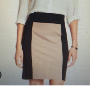Black tan color block pencil skirt from banana republic factory, worn 1-2 times